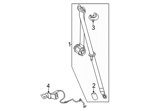 2023 GMC Yukon XL Rear Seat Belts Diagram 1 - Thumbnail