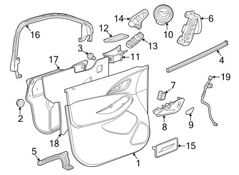 2024 Buick Encore GX Interior Trim - Front Door Diagram