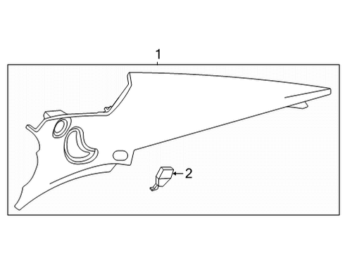 2023 Cadillac CT5 Interior Trim - Quarter Panels Diagram