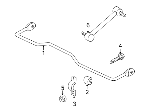 2002 Chevy Impala Rear Suspension Components, Stabilizer Bar Diagram