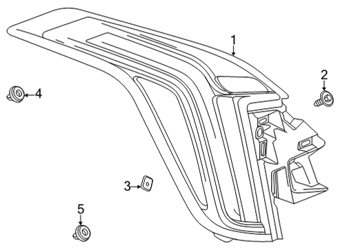 2021 Cadillac CT4 LAMP ASM-RR BODY STRUCTURE STOP Diagram for 85133320