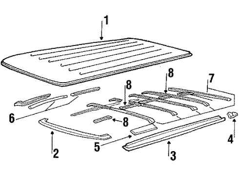 1989 Chevy G30 Rail Asm,Roof Side & Reinforcement LH Diagram for 12381779