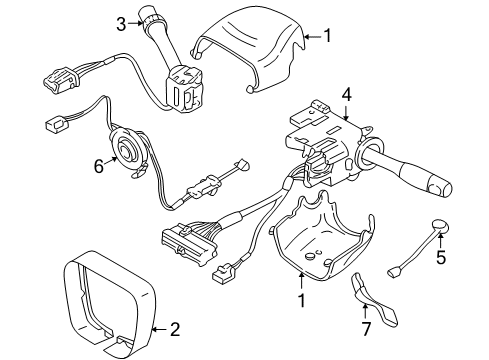 2003 Chevy Corvette Cover Kit,Steering Column Trim *Neutral Diagram for 26095486