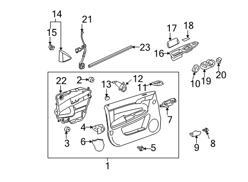 2015 Chevy Impala Limited Switch Assembly, Outside Rear View Mirror Remote Control *Ebony Diagram for 15261340