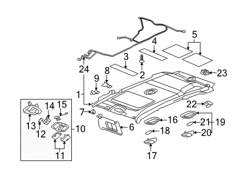 2006 Pontiac Torrent Panel Asm,Headlining Trim *Light Gray *Gray Diagram for 89027217