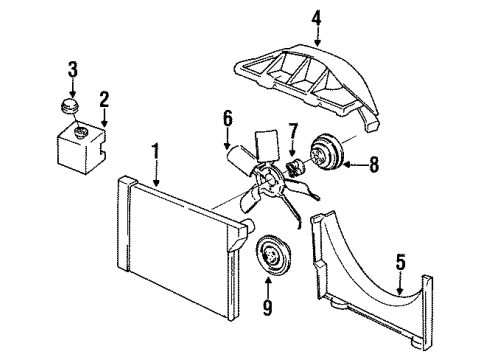 1985 Chevy Camaro Blade Assembly, Fan Diagram for 14034027