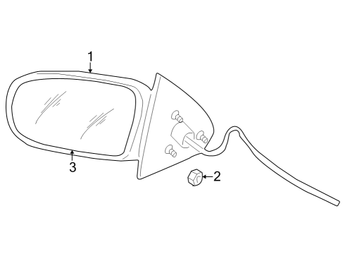 2009 GMC Envoy Mirror Assembly, Outside Rear View (W/Non Memory Act) Diagram for 25808744