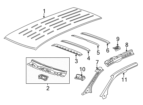 2013 Chevy Traverse Panel, Center Pillar Inner Upper Diagram for 20934331