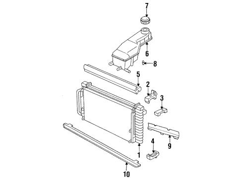 1994 Oldsmobile Achieva Radiator & Components Diagram