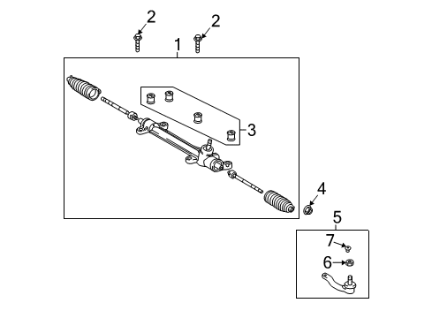 2009 Pontiac Vibe Steering Column & Wheel, Steering Gear & Linkage Diagram 5 - Thumbnail