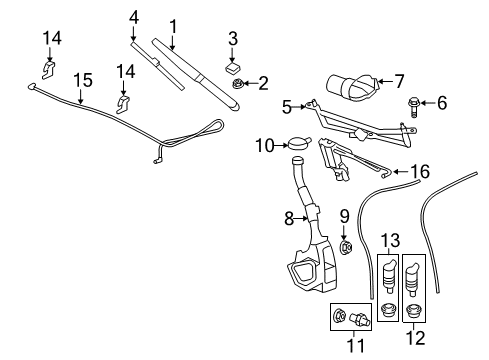 2011 Chevy Traverse Wiper & Washer Components Diagram 2 - Thumbnail