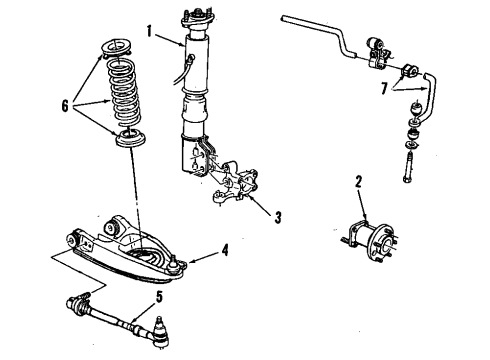 1995 Buick LeSabre Rear Suspension, Control Arm Diagram 2 - Thumbnail