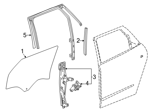 2024 Buick Enclave Glass - Rear Door Diagram