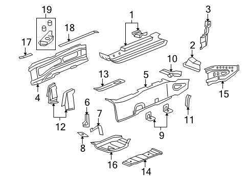 2006 Pontiac Solstice Reinforcement, Floor Panel Rear Diagram for 10353798