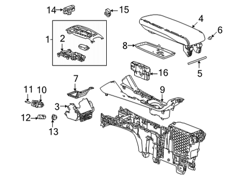 2022 Chevy Bolt EV Liner, F/Flr Cnsl F/Cmpt *Black Diagram for 42708013