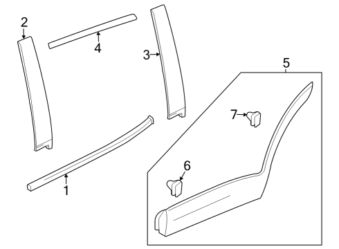 2024 Chevy Trax MOLDING ASM-RR S/D LWR Diagram for 42861626