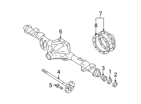 2008 Chevy Suburban 1500 Axle Housing - Rear Diagram