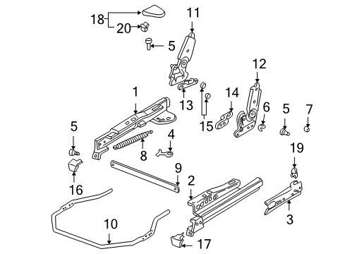 2005 Pontiac Bonneville Tracks & Components Diagram 1 - Thumbnail