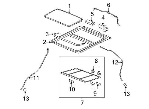 2009 Pontiac Torrent Harness Asm,Sun Roof Wiring Diagram for 19121116