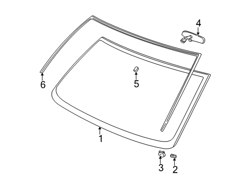 2014 Chevy Express 2500 Windshield Glass, Reveal Moldings Diagram