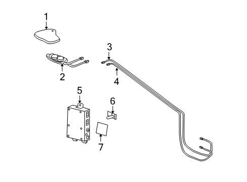 2010 Cadillac STS Cable Assembly, Navn Antenna Coaxial Diagram for 25749070