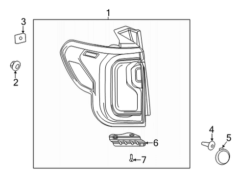 2020 GMC Acadia Bracket, Rear Bpr Fascia T/Lp Opg Diagram for 84791564