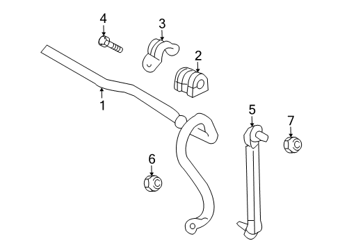 2009 Chevy Aveo5 Stabilizer Bar & Components - Front Diagram