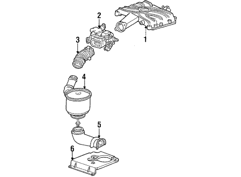 1987 Chevy Celebrity Plenum,Intake Manifold Diagram for 10087650