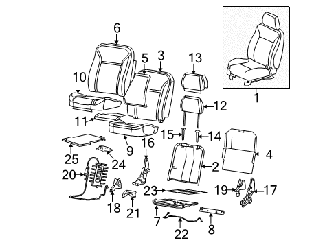 2009 GMC Canyon Cover Asm,Passenger Seat Back Cushion *Ebony Diagram for 19151702