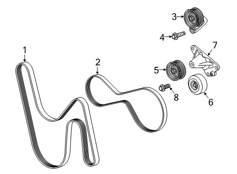 2015 Chevy SS Bracket, Belt Idler Pulley Diagram for 92252906