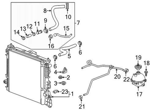 2021 Cadillac XT6 Radiator & Components Diagram 3 - Thumbnail