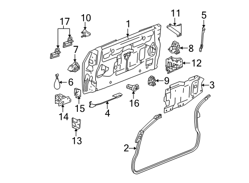 2005 GMC Envoy XUV End Gate Latch Assembly Diagram for 15778434