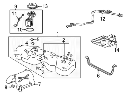 2020 Cadillac CT4 Pipe Assembly, Fuel Feed Diagram for 84386173