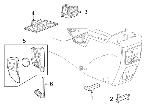 2023 Chevy Colorado BRACKET-R/CON DR LK RCVR Diagram for 84859326