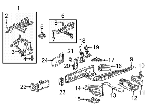 2021 Cadillac CT4 Bracket Assembly, F/Cmpt S/Rl Diagram for 84783999