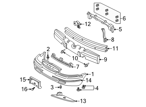 2005 Buick Century Front Bumper Diagram