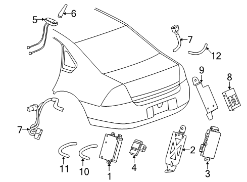 2010 Chevy Impala Cable Asm,Vehicle Locating Antenna Diagram for 15879138