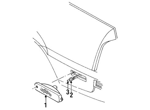 1989 Chevy Cavalier Side Marker Lamps, License Lamps Diagram