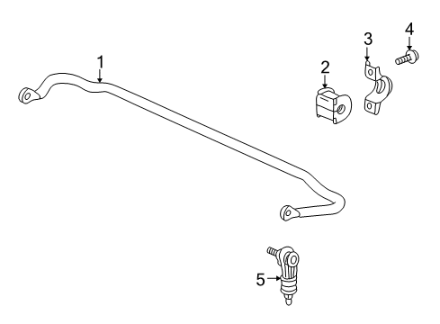 2008 Saturn Vue Stabilizer Bar & Components - Rear Diagram 3 - Thumbnail