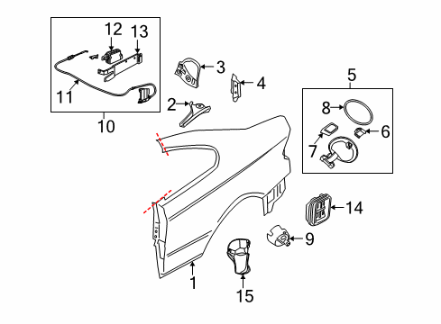 2006 Pontiac GTO Actuator,Fuel Tank Filler Door Lock Diagram for 92141951