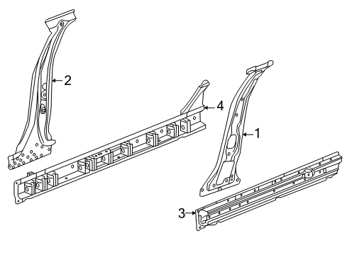 2021 Chevy Malibu Reinforcement Assembly, Ctr Plr Otr Pnl Diagram for 84730520