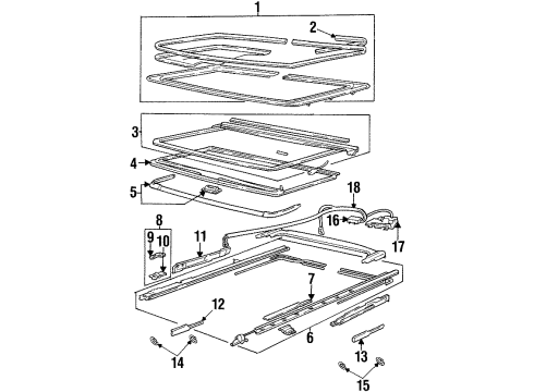 1998 Oldsmobile Aurora Hose Assembly, Sun Roof Housing Front Drain Diagram for 25649330