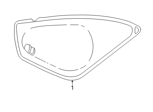 2001 Pontiac Aztek Quarter Panel - Glass & Hardware Diagram