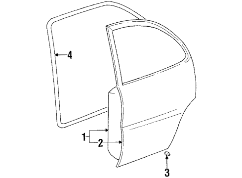 1998 Chevy Prizm WEATHERSTRIP Diagram for 94857688