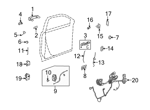 2016 Buick Enclave Plug, Sun Roof Housing Front Drain Hose Hole Diagram for 25676040