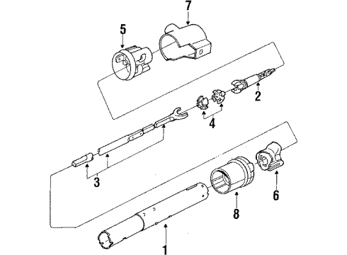 1985 Pontiac J2000 Sunbird Steering Column, Steering Wheel Diagram 2 - Thumbnail