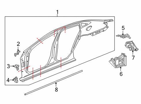 2019 Buick LaCrosse Weatherstrip Assembly, Front & Rear Side Door Lower Auxiliary Diagram for 26674461