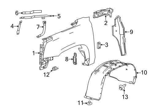 2015 Cadillac Escalade ESV Fender & Components Diagram