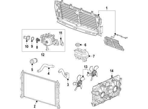 2021 Cadillac Escalade ESV Cooling System, Radiator, Water Pump, Cooling Fan Diagram 4 - Thumbnail