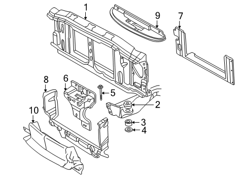 1995 GMC Sonoma Radiator Support Diagram